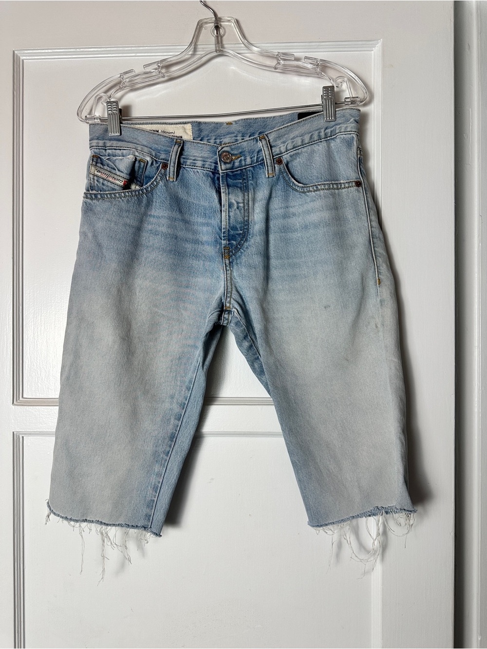Diesel Light Blue Straight Cut-Off Jeans